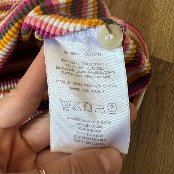 Anthropologie Maeve Rib Striped Short Sleeve Tee L - Picture 10 of 10